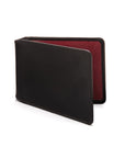 Leather Oyster card holder, black with red, front