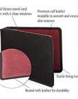 Leather Oyster card holder, black with red, features