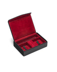 Luxury leather jewellery box, black, inside 