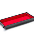 Rectangular valet tray, black with red