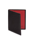 RFID leather wallet with 4 CC, black with red, front