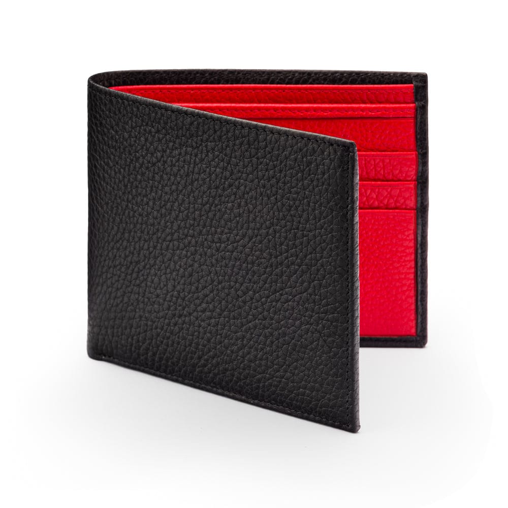 RFID wallet, black with red, front