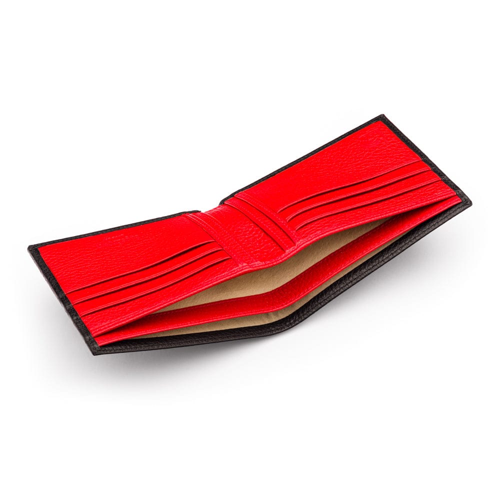 RFID wallet, black with red, inside