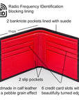 RFID wallet, black with red, features