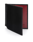 Clip wallet for men, black with red, front view