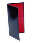 Black With Red Slim Leather Tall Top Pocket Wallet With 12 CC