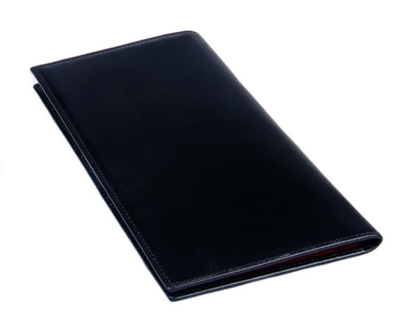 Black With Red Slim Leather Tall Top Pocket Wallet With 12 CC