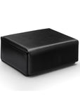 Small leather accessory box, black with red, front