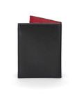 Black With Red Bi-Fold Soft Leather Credit Card Case With RFID Protection