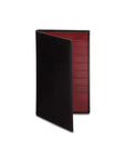 Tall leather suit wallet 16 CC, black with red, front