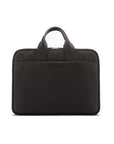 15" leather laptop briefcase, black pebble grain, front