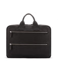 15" leather laptop briefcase, black, pebble grain, back