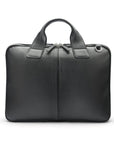 Leather 13" laptop briefcase, black pebble grain, front