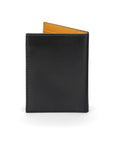 Black With Yellow Bi-Fold Soft Leather Credit Card Case with RFID Protection