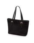 Women's leather 13" laptop workbag, black saffiano