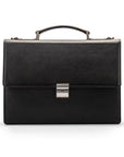 Black York 13" Leather Briefcase