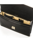 Black York 13" Leather Briefcase