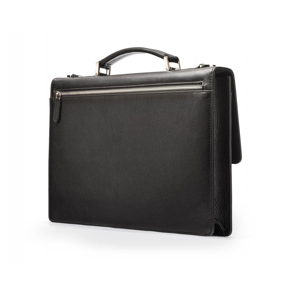 Black York 13" Leather Briefcase