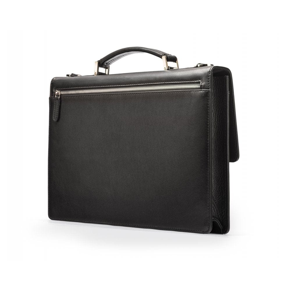 Black York 13&quot; Leather Briefcase