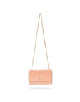 Leather chain bag, blush patent, with chain strap