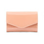 Small leather concertina purse, blush patent, front