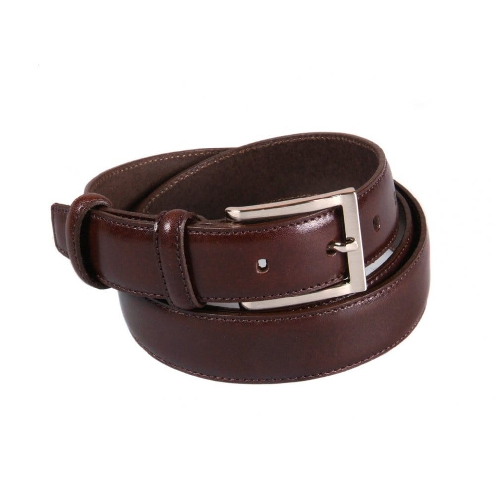 Skinny Leather Belt, Brown | Men's Belts | SageBrown