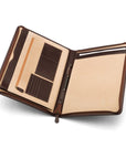 A4 leather notepad folder, brown, inside