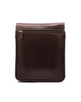 Leather A4 messenger bag, brown, back