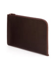 A4 zip around leather folder, brown, side