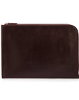 A4 zip around leather folder, brown, front