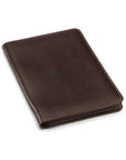 A5 zip around leather folder, brown, front