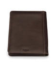 A5 zip around leather folder, brown, back