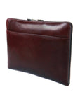 Leather A4 document case, brown, front