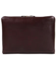 Leather A4 document case, brown