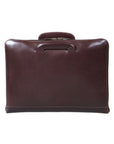 Leather A4 document case with retractable handles, brown, front