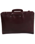 Leather briefcase with retractable handles, brown, front