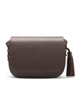 Leather saddle bag, brown, front