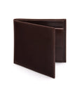 Leather wallet with coin purse, brown, front 