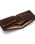 Leather wallet with coin purse, brown, inside