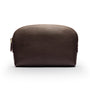 Leather cosmetic bag, brown, front