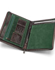 A4 leather notepad folder, brown croc, inside