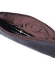 Brown Croc Large Leather Pencil Case