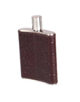 Brown Croc Leather 3oz Hip Flask