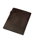 A4 leather document folder, brown croc, back view