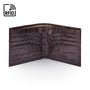 RFID leather wallet for men, brown croc, open view