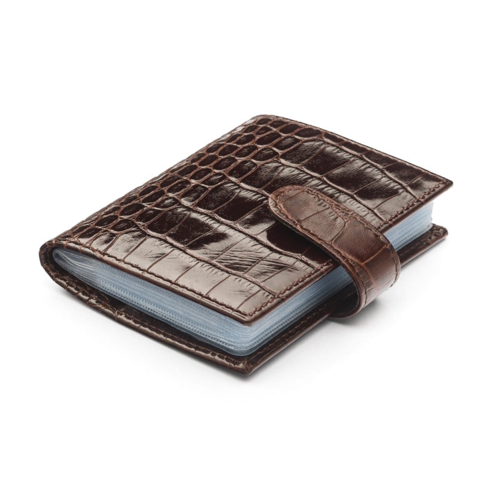 Brown Croc Multiple Leather Card Wallet