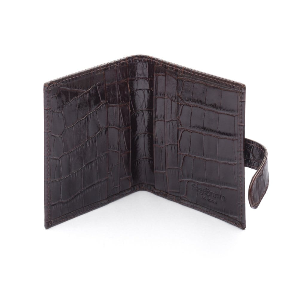 Brown Croc Multiple Leather Card Wallet