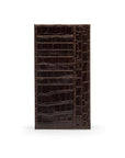 Brown Croc Tall Flat Leather Wallet With 8 CC