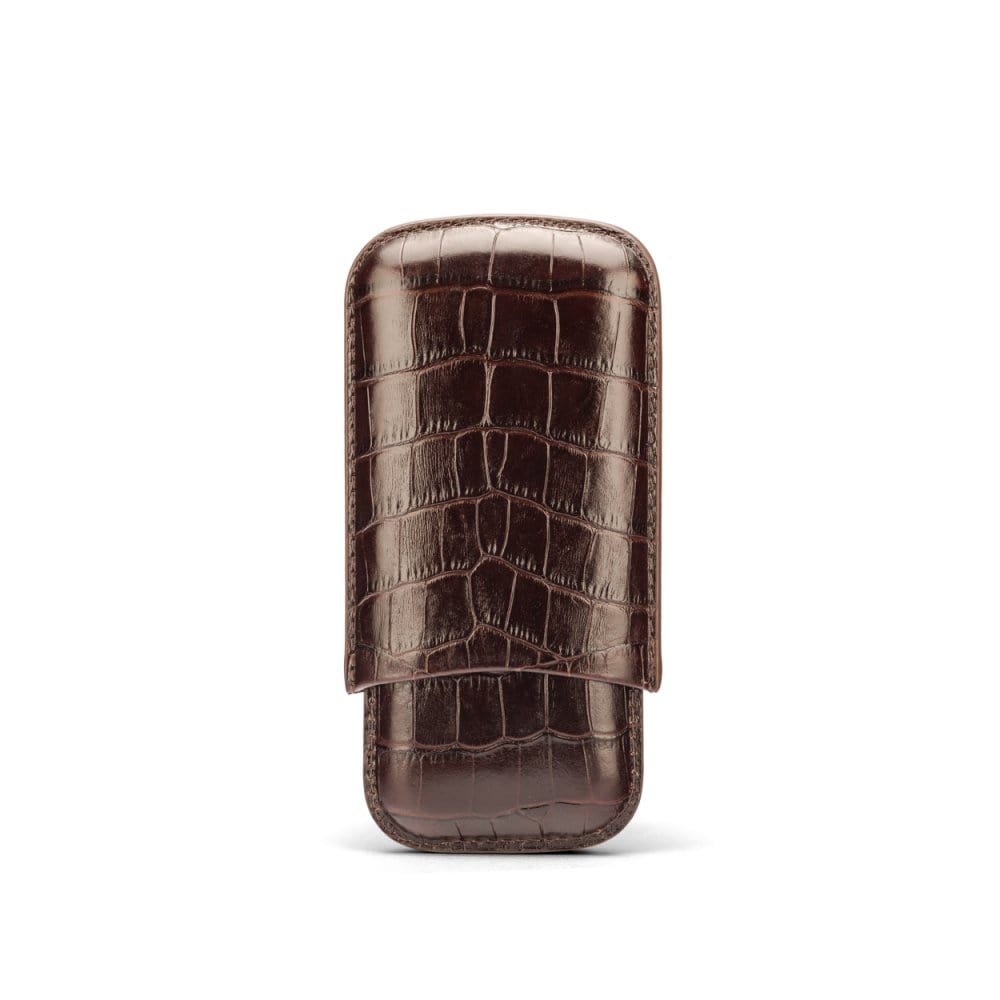 Black crocodile cigar case - Luxury leathergoods