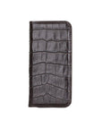 Brown Croc With Red Leather iPhone 12 Mini Wallet Case 